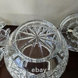 Gorgeous Imperlux Cut Crystal Covered Lidded Punch Bowl 8 Cups Heavy