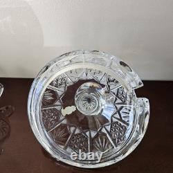 Gorgeous Imperlux Cut Crystal Covered Lidded Punch Bowl 8 Cups Heavy