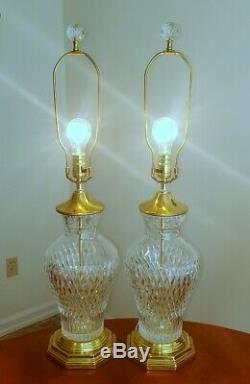 Gorgeous Large Vintage Waterford Cut Crystal Table Lamps