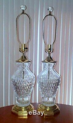 Gorgeous Large Vintage Waterford Cut Crystal Table Lamps