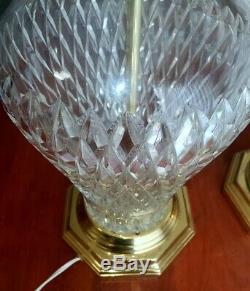 Gorgeous Large Vintage Waterford Cut Crystal Table Lamps