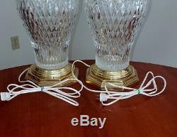 Gorgeous Large Vintage Waterford Cut Crystal Table Lamps