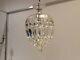 Gorgeous Vintage French Cut Crystal Glass Bag Chandelier, c1920s