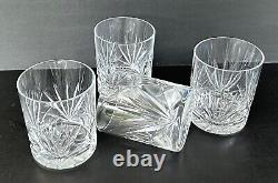 Gorham Crystal Cherrywood Old Fashioned Glasses 3 3/4 Set of 4 Fan Cut Crystal