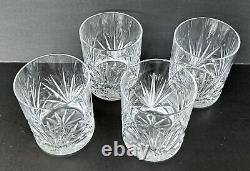 Gorham Crystal Cherrywood Old Fashioned Glasses 3 3/4 Set of 4 Fan Cut Crystal