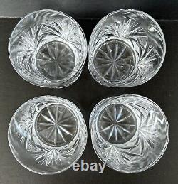 Gorham Crystal Cherrywood Old Fashioned Glasses 3 3/4 Set of 4 Fan Cut Crystal