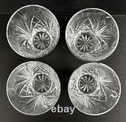 Gorham Crystal Cherrywood Old Fashioned Glasses 3 3/8 Set of 4 Fan Cut Crystal