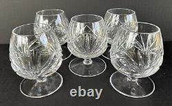 Gorham Crystal Cherrywood Small Brandy Glasses 3 3/4 Set of 5 Fan Cut Crystal