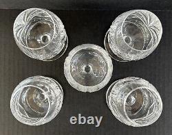 Gorham Crystal Cherrywood Small Brandy Glasses 3 3/4 Set of 5 Fan Cut Crystal