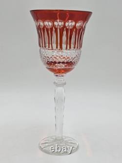 Gourgeous Set Of 6 Colorful Cut to Clear Crystal 8 3/4 Tall Hock Wine Glasses