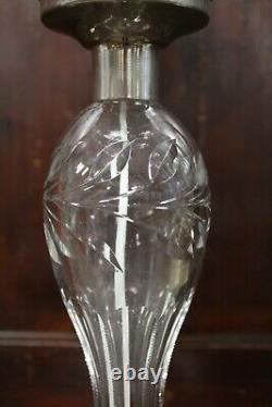 Great Hand Cut Glass Crystal Dome Mushroom Table Lamp Tulip Design