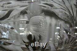 Great Large Hand Cut Glass Crystal Dome Mushroom Table Lamp Nice Design Prism