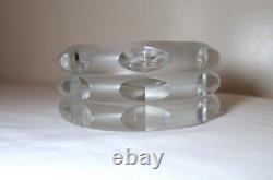 HEAVY vintage frosted art glass cut crystal signed Rosenthal cigar ashtray tray