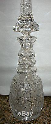 HUGE 28 Bohemia Lead Crystal QUEEN LACE Hand Cut Decanter Vase Bohemian Czech
