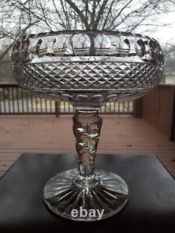 HUGE COMPOTE BOWL American brilliant Period Cut glass Crystal Diamond & Punties