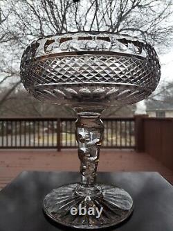 HUGE COMPOTE BOWL American brilliant Period Cut glass Crystal Diamond & Punties