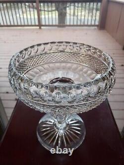 HUGE COMPOTE BOWL American brilliant Period Cut glass Crystal Diamond & Punties