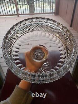 HUGE COMPOTE BOWL American brilliant Period Cut glass Crystal Diamond & Punties