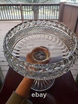 HUGE COMPOTE BOWL American brilliant Period Cut glass Crystal Diamond & Punties