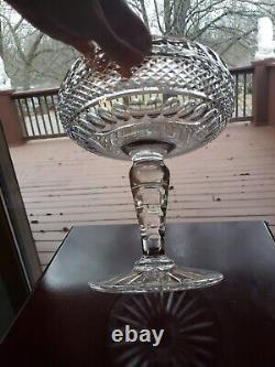 HUGE COMPOTE BOWL American brilliant Period Cut glass Crystal Diamond & Punties