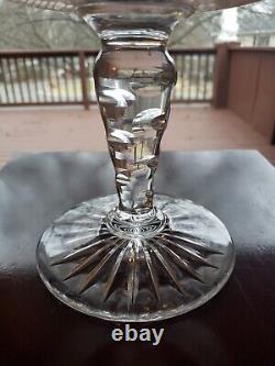 HUGE COMPOTE BOWL American brilliant Period Cut glass Crystal Diamond & Punties