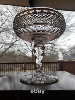 HUGE COMPOTE BOWL American brilliant Period Cut glass Crystal Diamond & Punties