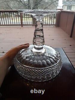 HUGE COMPOTE BOWL American brilliant Period Cut glass Crystal Diamond & Punties