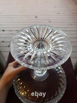 HUGE COMPOTE BOWL American brilliant Period Cut glass Crystal Diamond & Punties