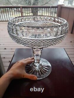 HUGE COMPOTE BOWL American brilliant Period Cut glass Crystal Diamond & Punties