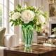 Hand Cut 7-Inch Caesar Crystal Bohemiae Emerald Cut Glass Fountain Vase STUNNING