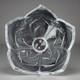 Hand Cut Crystal Lotus Bowl 7.5 Sculptural Petal Flower Design Unmarked Crystal