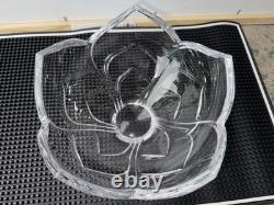 Hand Cut Crystal Lotus Bowl 7.5 Sculptural Petal Flower Design Unmarked Crystal Hand Cut Crystal Lotus Bowl 7.5 Sculptural Petal Flower Design Unmarked Crystal