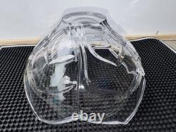 Hand Cut Crystal Lotus Bowl 7.5 Sculptural Petal Flower Design Unmarked Crystal