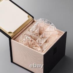 Hand Cut Edo Kiriko Clear Crystal Whisky Glass, Scotch Cocktail Japanese Glasses