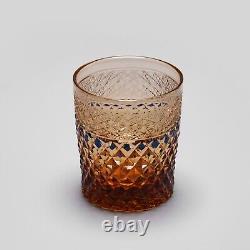 Hand Cut Edo Kiriko Diamond Crystal Whisky Glass, Retro Bourbon Cocktail Glasses