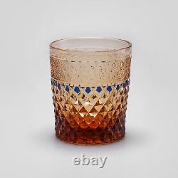 Hand Cut Edo Kiriko Diamond Crystal Whisky Glass, Retro Bourbon Cocktail Glasses
