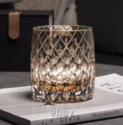 Hand Cut Luxury Raindrop Kiriko Whiskey Glass, Japanese Bourbon Crystal Glasses