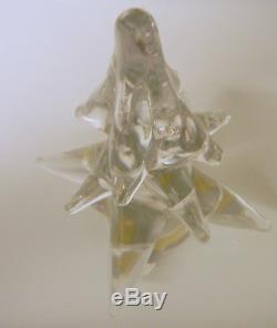 Hand Cut Solid Crystal Art Glass 8'' CHRISTMAS TREE Rare LEONARD Italy
