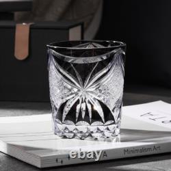 Handcut Edo Kiriko Black Butterfly Cut Crystal Glass, Vintage Style Whisky Glass