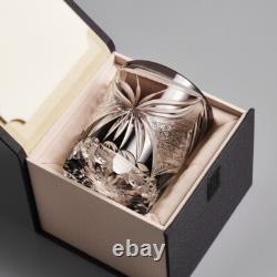 Handcut Edo Kiriko Black Butterfly Cut Crystal Glass, Vintage Style Whisky Glass