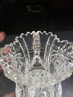 Handled Spooner cup Antique American Brilliant Period Cut Glass Crystal Hobstar