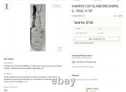 Hawkes American Brilliant Cut Glass Decanter c. 1910-1918