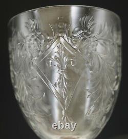 Hawkes Antique Cut Crystal Set Of 6 Water Wine Goblets 7.5 Marked