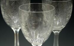 Hawkes Antique Cut Crystal Set Of 6 Water Wine Goblets 7.5 Marked