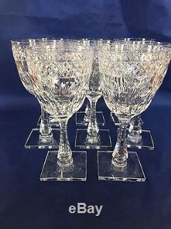 Hawkes & Co. WOODMERE 7227 Cut Crystal Glass Water Goblet -Signed Set of 8