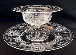 Hawkes Copper Cut Rock Crystal Dessert Compotes & Under Plates Set 12 Reduced