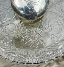 Hawkes Corning New York Cut Glass Rock Crystal 7 3/4 X 5 Covered box Sterling