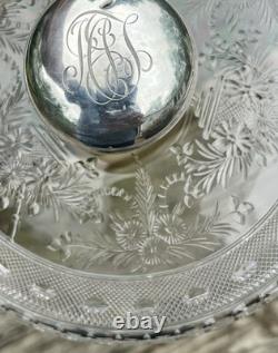 Hawkes Corning New York Cut Glass Rock Crystal 7 3/4 X 5 Covered box Sterling