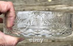 Hawkes Corning New York Cut Glass Rock Crystal 7 3/4 X 5 Covered box Sterling
