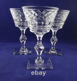 Hawkes Crystal Marquis of Waterford Thin Square Base 3 Sherbets